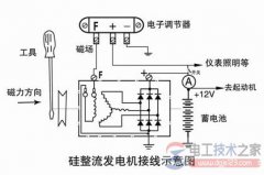 硅整流发电机接线图的示意图