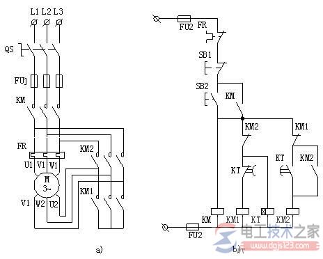 星三角换接减压起动的二种方式 星三角换接减压起动的二种方式