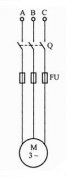 电动机单向旋转刀开关控制电路及接线图