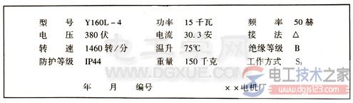 三相异步电动机铭牌数据说明