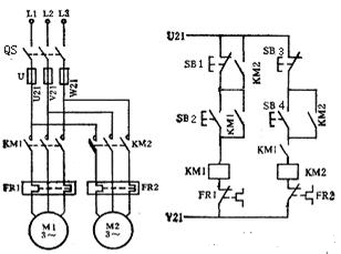 三相异步电动机控制线路图:顺序控制与多地控制 三相异步电动机控制线路图:顺序控制与多地控制
