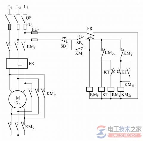 接触器联锁正反转_星三角降压起动接线图