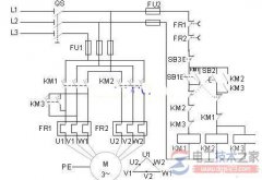 接触器控制双速电动机的电路接线图