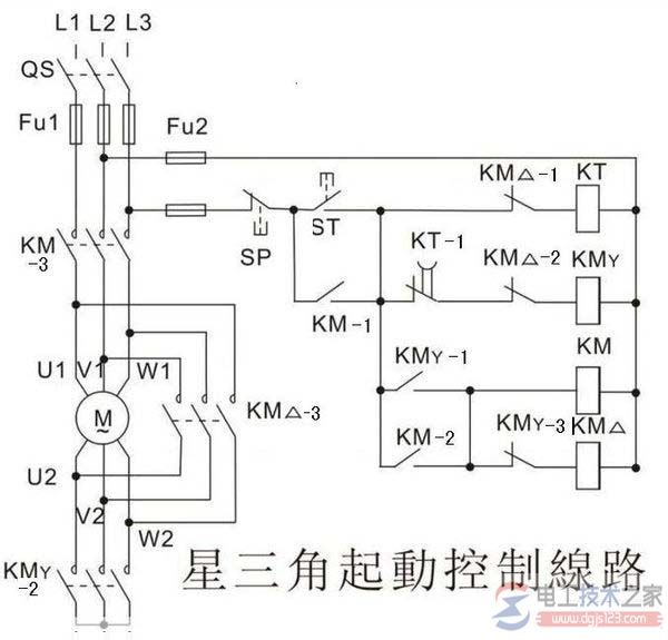 电机星三角启动原理图及功能说明 电机星三角启动原理图及功能说明