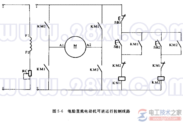 他励直流电动机可逆运行控制线路的原理分析