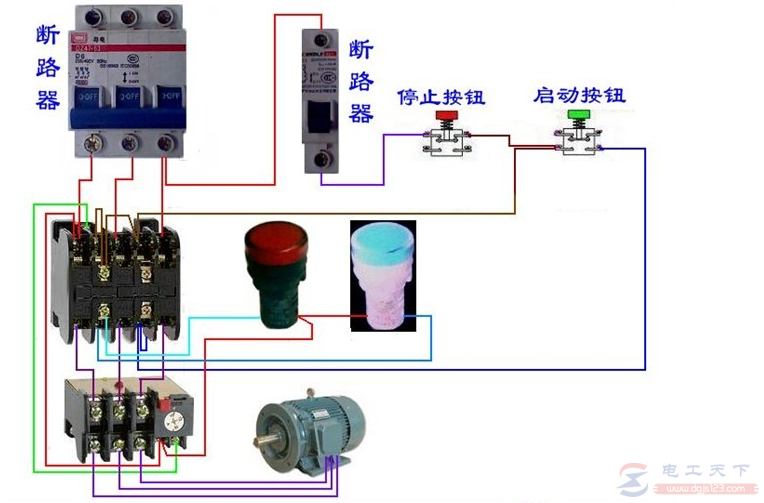 带指示灯的按钮开关怎么接线