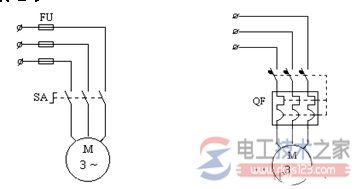 鼠笼电动机起停电器控制线路工作情况图解 鼠笼电动机起停电器控制线路工作情况图解