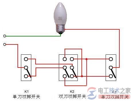 三联开关接线方法，三联开关实物接线图