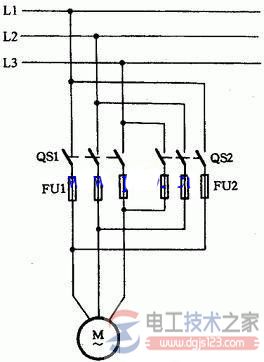 双闸刀开关控制电动机接线图与电路分析