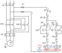 电动机可逆带限位控制电路的线路分析
