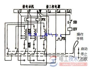 手动控制补偿器降压启动控制电路的工作原理