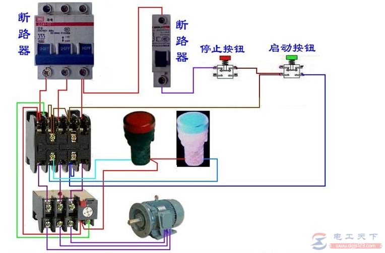 带指示灯的按钮开关怎么接线，实物接线图详解按钮开关的接线方法