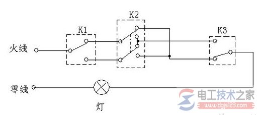 三控开关接线图与接线方法