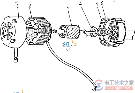 单相异步电动机的外形结构图解