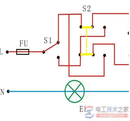 【图】双控开关如何控制灯泡(原理图)