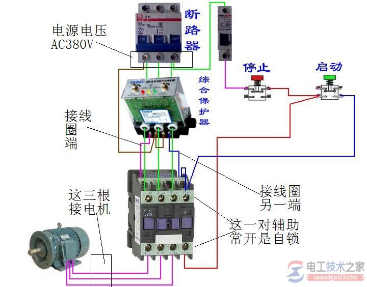 电动机保护器接线图与接线原理说明