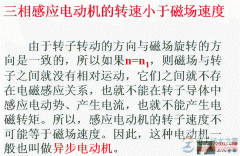 三相感应电动机的转速与磁场速度的比较