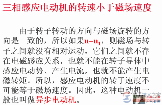 三相感应电动机的转速与磁场速度的比较