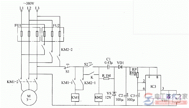 电动机双路保险起动器电路的工作原理与元器件选择