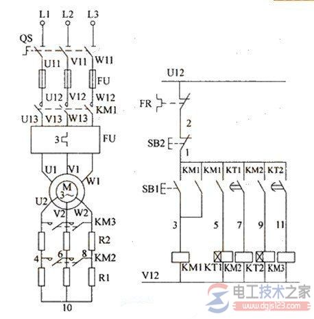 三相绕线转子电动机的控制电路操作顺序