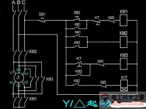 电动机星三角启动的接线图 电动机星三角启动的接线图