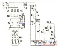 频敏变阻器启动线绕转子异步电动机的控制电路图