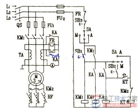 频敏变阻器启动线绕转子异步电动机的控制电路图 频敏变阻器启动线绕转子异步电动机的控制电路图
