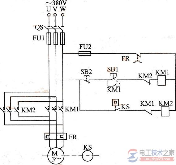 【图】异步电动机反接制动控制电路的工作原理