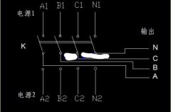 电源原理图：双电源手动切换开关电气原理图
