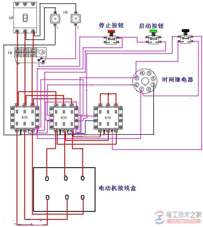 电动机星三角起动如何接线？星三角接线图实例