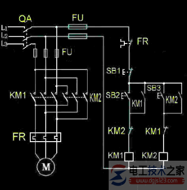 三相感应电动机的正反转接线方法图解 三相感应电动机的正反转接线方法图解