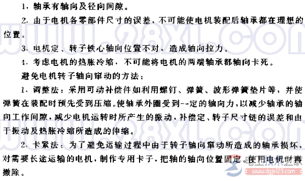 禁止使电机转子产生轴向窜动的原因 禁止使电机转子产生轴向窜动的原因