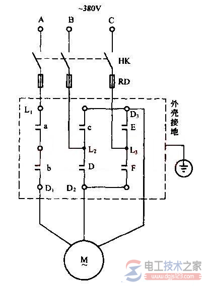 倒顺开关正反转控制线路的功能图解