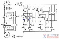电动机可逆反向转动反接制动的电路图