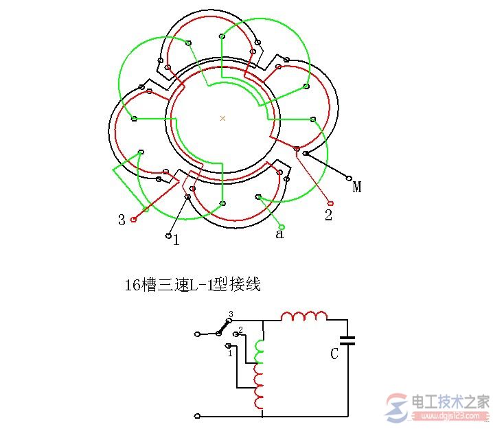 单相调速电机绕组接线图图例说明