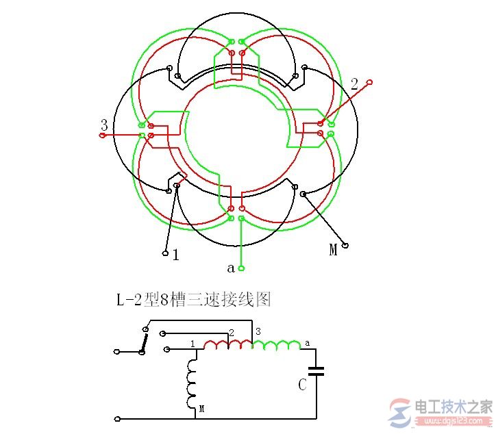 单相调速电机绕组接线图图例说明