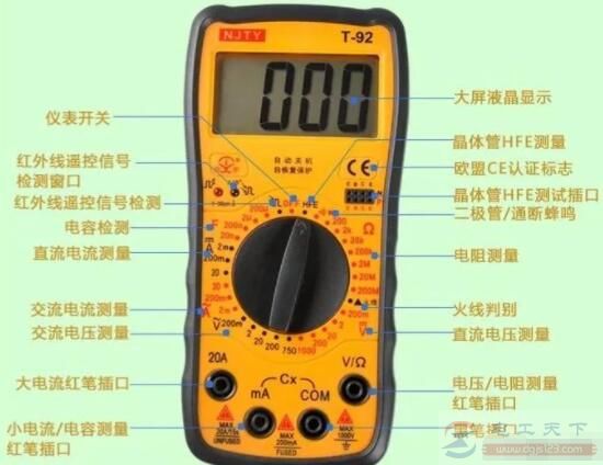 万用表各档位怎么用，万用表各档位功能图及用法详解