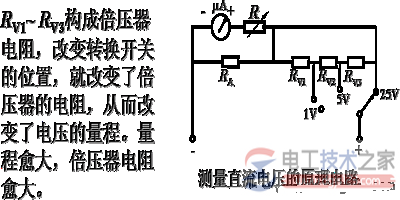 万用表测量电流与电压及电阻的方法图解