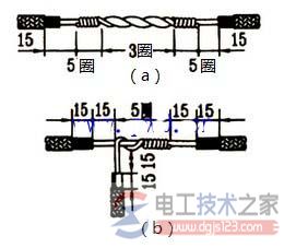 单股电线铰接法与缠卷法的接线图解