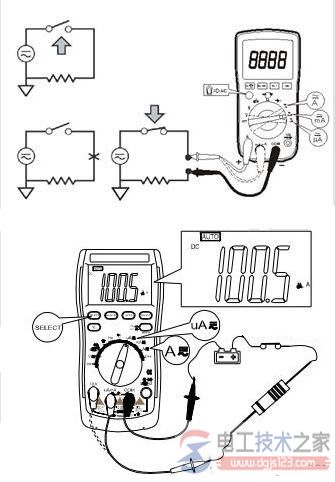 万用表测量直流电与交流电的方法