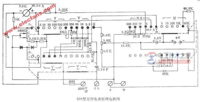 指针万用表电路图大全