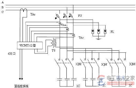 10kV线路无功补偿装置接线原理图