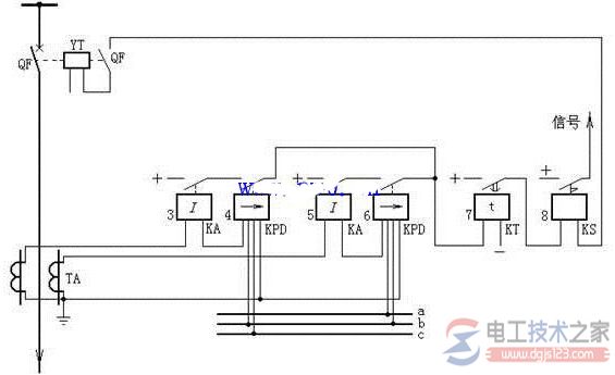 方向过电流保护的接线图与工作原理