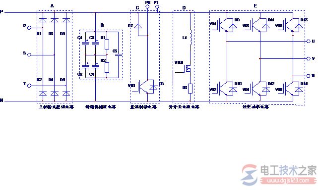 变频器直流母线电路示意图