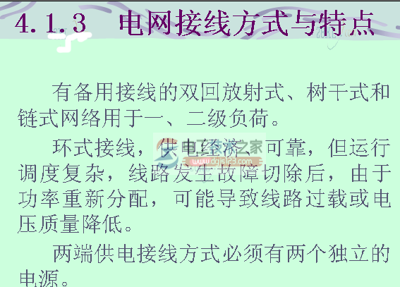 电网接线的二种方式与特点