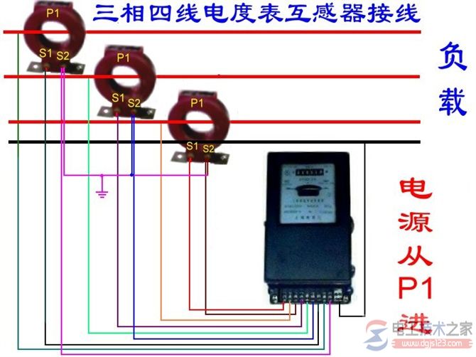 三相四线电度表带互感器怎么安装接线？