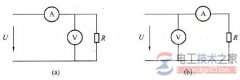 测量电阻电压表与电流表如何接线？