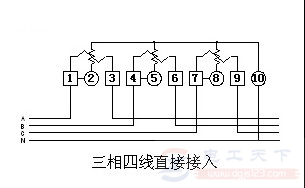 三相四线电子式电能表怎么接线，附多个接线图