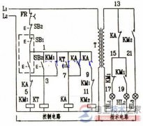 自耦变压器降压启动的控制电路图