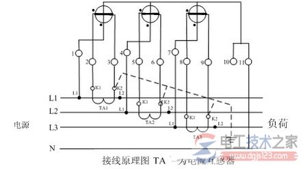 经电流互感器电能表的接线图示例